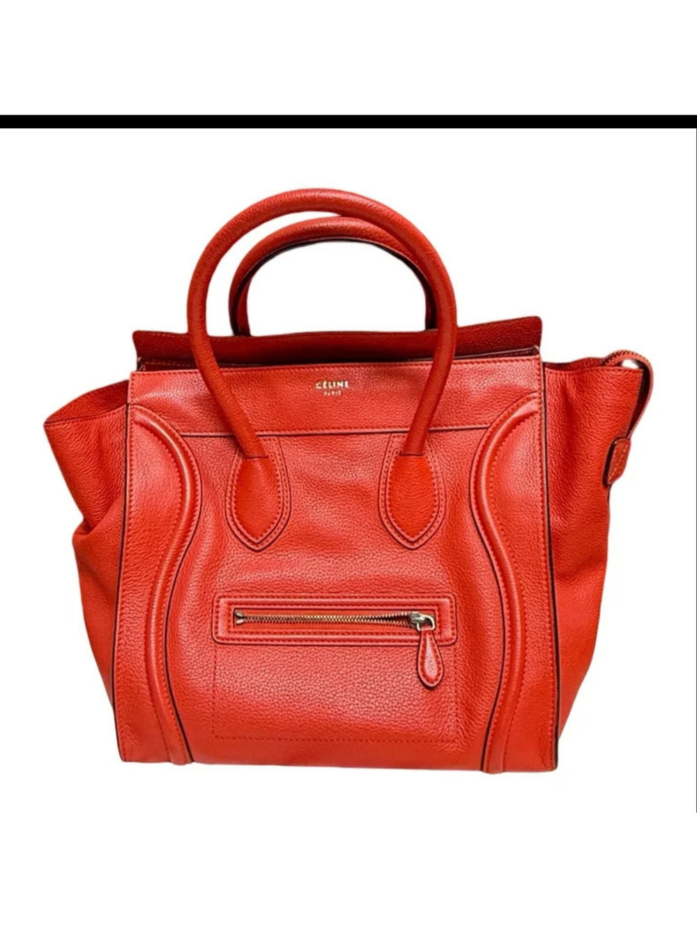 CELINE RED MICRO LUGGAGE BAG